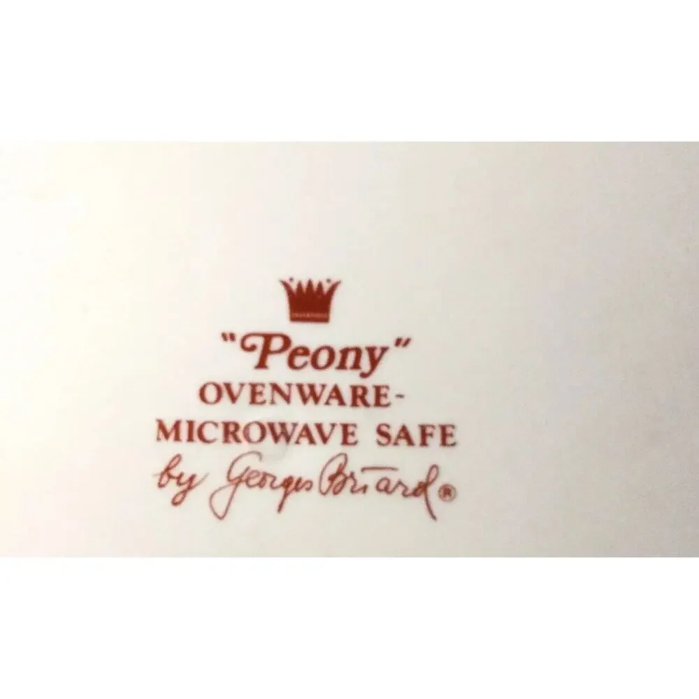 New Vintage George Briard’s PEONY PATTERN OVENWARE Tart Pan 10” Fluted Signed